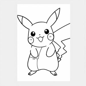 create for me a color by number multiplication hidden picture page for 4th graders. The hidden picture should be a picture of pikachu
