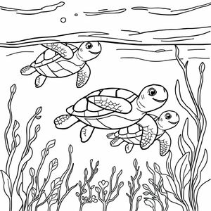Christian turtles swimming underwater praising jesus