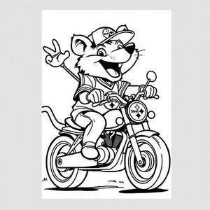 Tazmanian Devil riding a motorcycle as a steelers fan