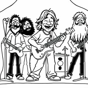Jerry Garcia playing guitar with Ween