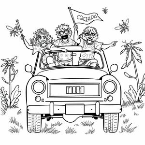 Hippies fighting with cicadas in the back of a truck