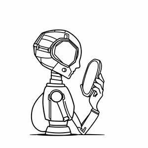 AI generator looking in the mirror