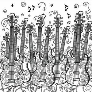 psychedelic bass guitar army