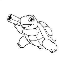 Blastoise flying in the sky shooting his water cannons