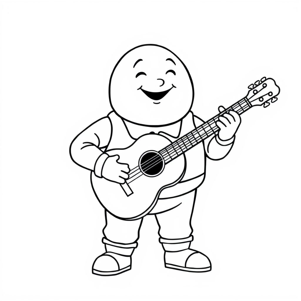 Humpty dumpty playing the guitar 
