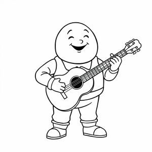Humpty dumpty playing the guitar 