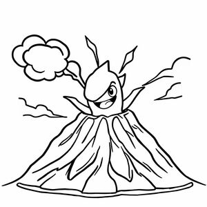 a magmar coming out of a volcano
