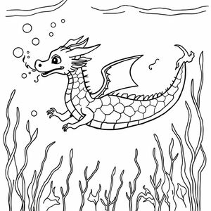 a fire breathing dragon underwater