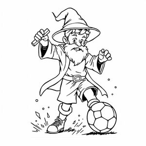 a beardless young wizard soccer player action scene
