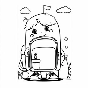 back to school coloring page for kindergarten that is cute and cartoony
