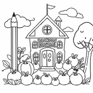 back to school worksheet for kindergarten that is cartoony and cute. 