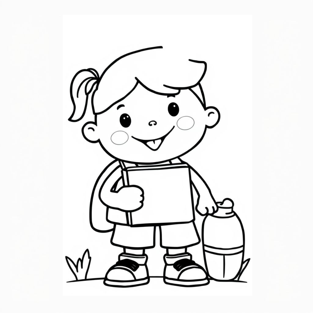 first day of school worksheet for kindergarten that is cartoony and cute