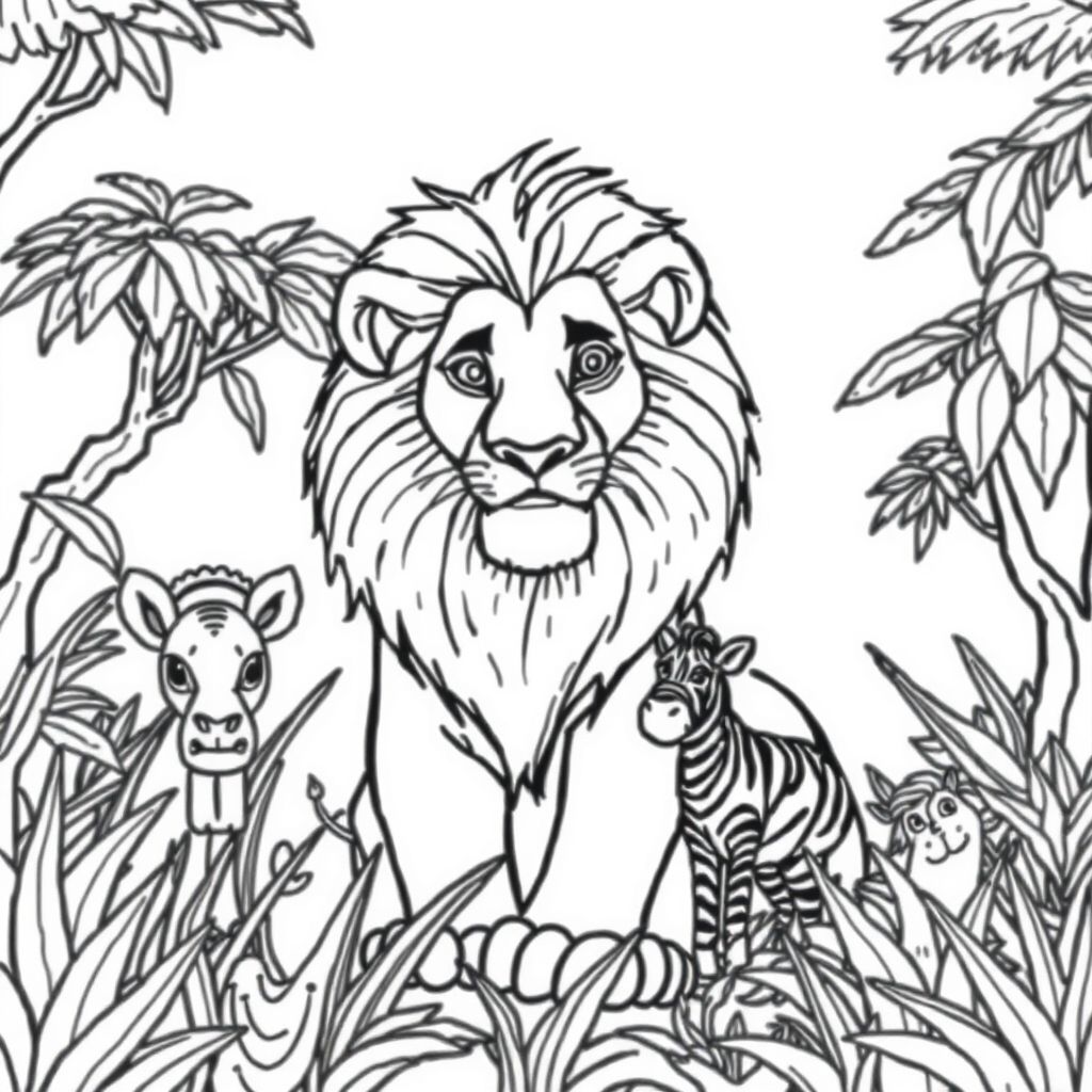 Make a Lion kIng Coloring page 100 pages