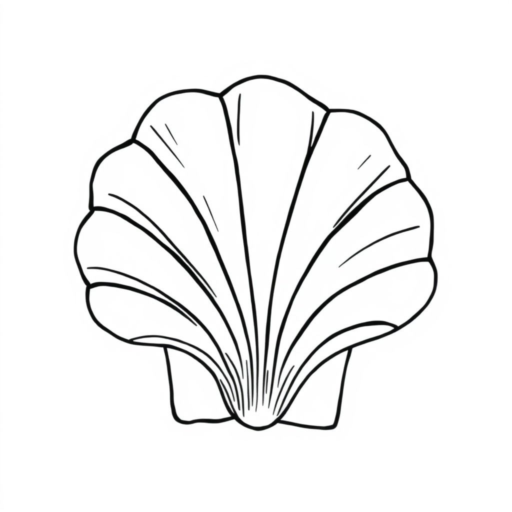 Giant beach shell fan shape

