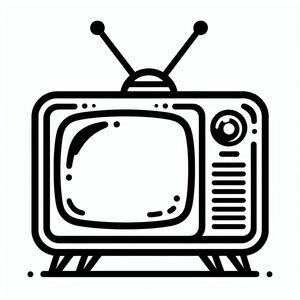 Bản vẽ đen trắng của TV