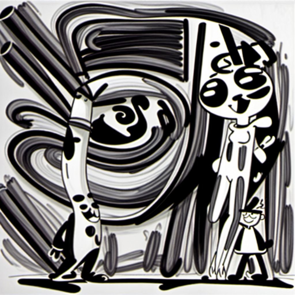 A giant cartoon crayon, vertical position, cute face on crayon, bold lines, white background