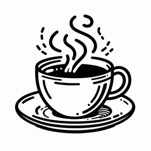 A cup of coffee with steam coming out of it