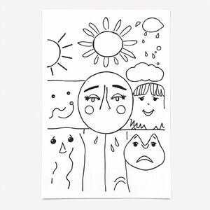 This mindful colouring page invites children to pause and gently connect with their emotions. Each section is designed to represent a different feeling—like joy, sadness, calm, anger, or love—through expressive shapes, flowing lines, and symbolic imagery (like sunshine for happiness, raindrops for sadness, soft clouds for calm, or zigzags for anger).

Children can use it as a safe space to name and explore their emotions through color.
Let the colors you choose reflect how you feel today—or how you’d like to feel. There’s no right or wrong. Just you, your feelings, and your colors.
