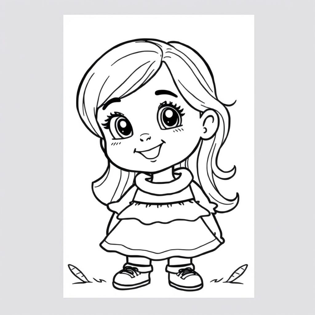 "I'm creating personalized coloring pages by uploading a child's photo and generating a line-art drawing with her favorite cartoon character."