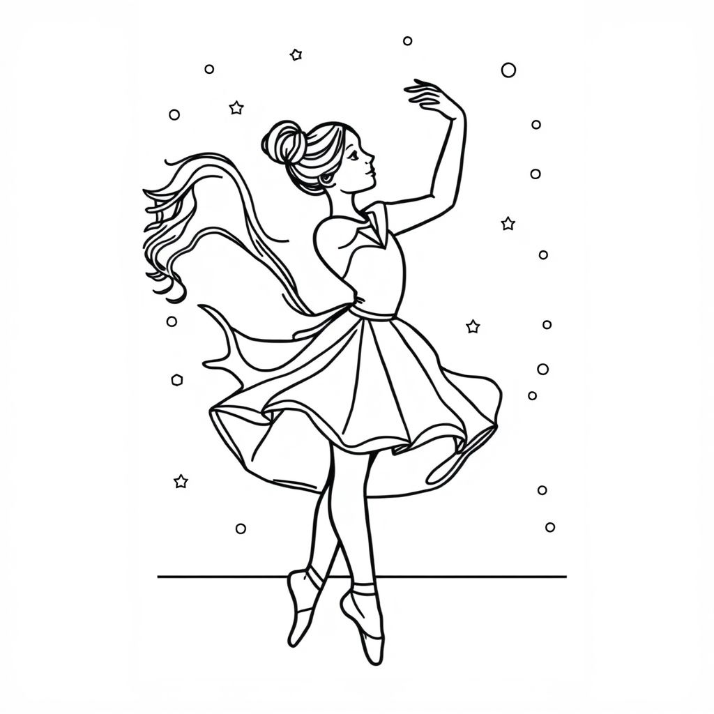 Ballet dance themed with christian traits minfulness colouring