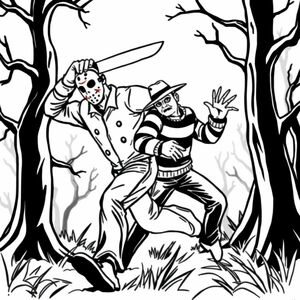 Jason Voorhees đuổi theo Freddy Kruger 