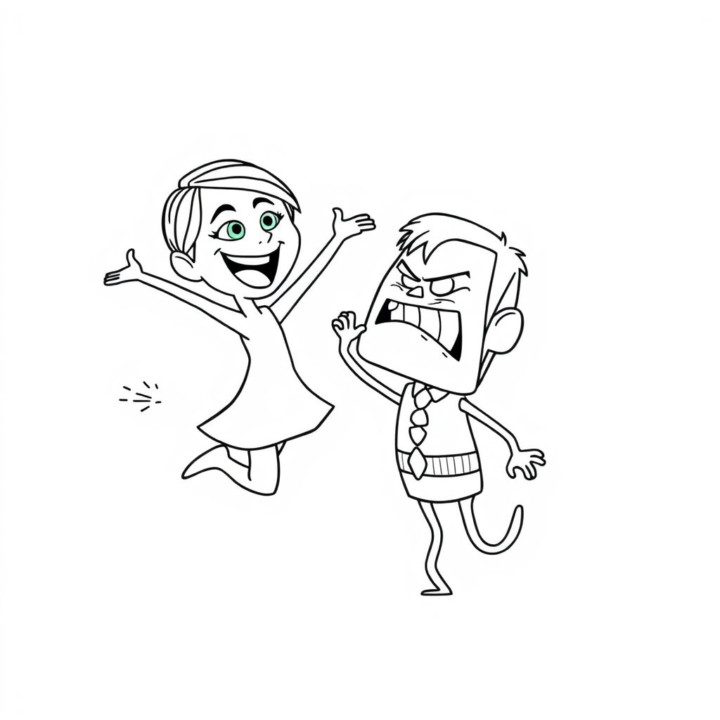 Joy of Inside Out playing with Anger