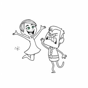 Joy of Inside Out playing with Anger
