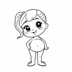 Tiffany dễ thương với rốn và đuôi ngựa dễ thương