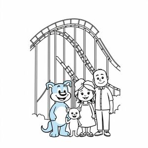  tạo một trang với Bluey và gia đình cô ấy Trước tàu lượn siêu tốc