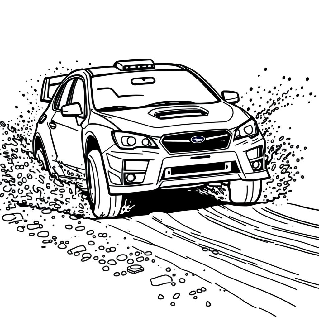 Xe đua Subaru tăng tốc qua bùn