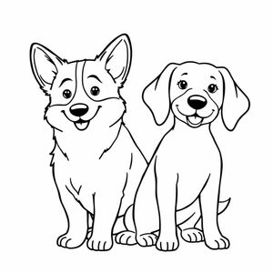 Corgi đực và beagle cái 