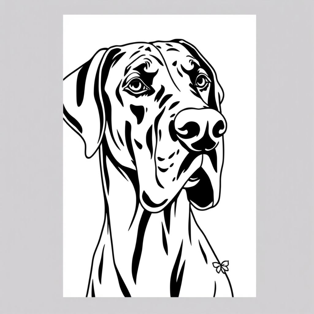 Great Dane với tai tự nhiên với dâu tây
