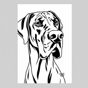 Great Dane với tai tự nhiên với dâu tây
