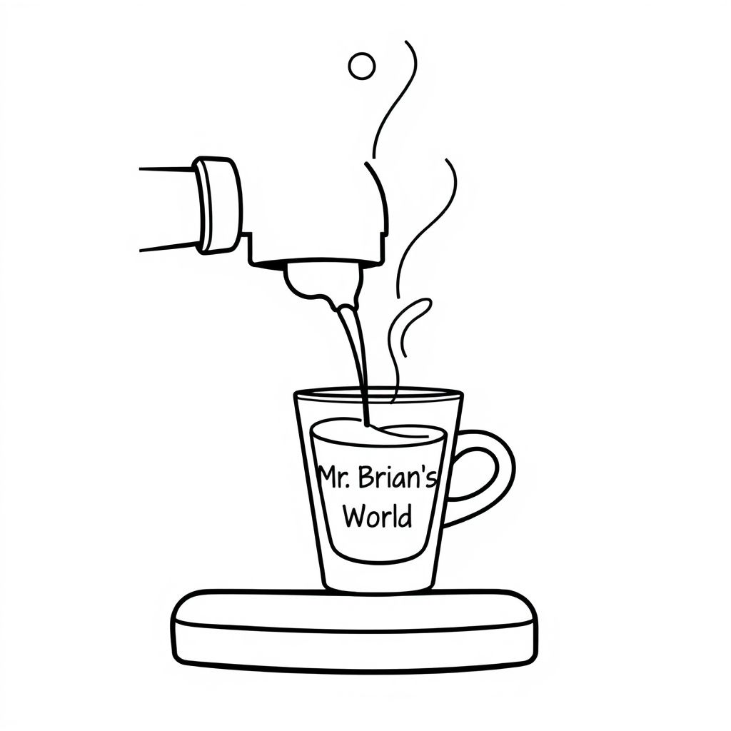 pha cà phê espresso vào ly cà phê espresso "Mr. Brian's World"
