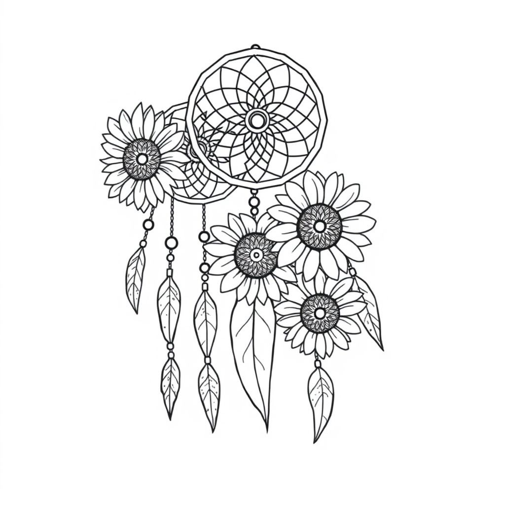 Dreamcatchers với hoa hướng dương 

