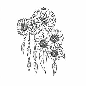 Dreamcatchers với hoa hướng dương 
