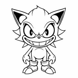 Tạo ra một đường nét nghệ thuật ma quái nhưng thân thiện với trẻ em của Sonic Exe, nhấn mạnh đôi mắt phát sáng và nụ cười nham hiểm. Sử dụng các đường viền đậm và giữ cho bản vẽ phù hợp để tô màu.

