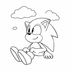 Tạo ra một nghệ thuật đường nét nhẹ nhàng của Sonic nằm hoặc ngồi thư giãn, nhìn chằm chằm vào những đám mây phía trên. Những đám mây phải là những đường viền mịn màng, với biểu cảm của Sonic điềm tĩnh và hài lòng. Sử dụng các đường nét rõ ràng, mượt mà với các phần riêng biệt để tô màu.
