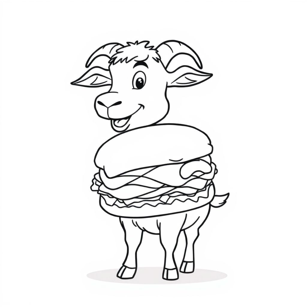 Dê đang nhai một chiếc bánh sandwich khổng lồ...