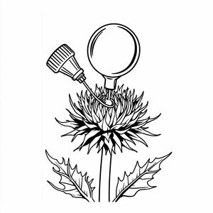 A water balloon popping on a thistle
