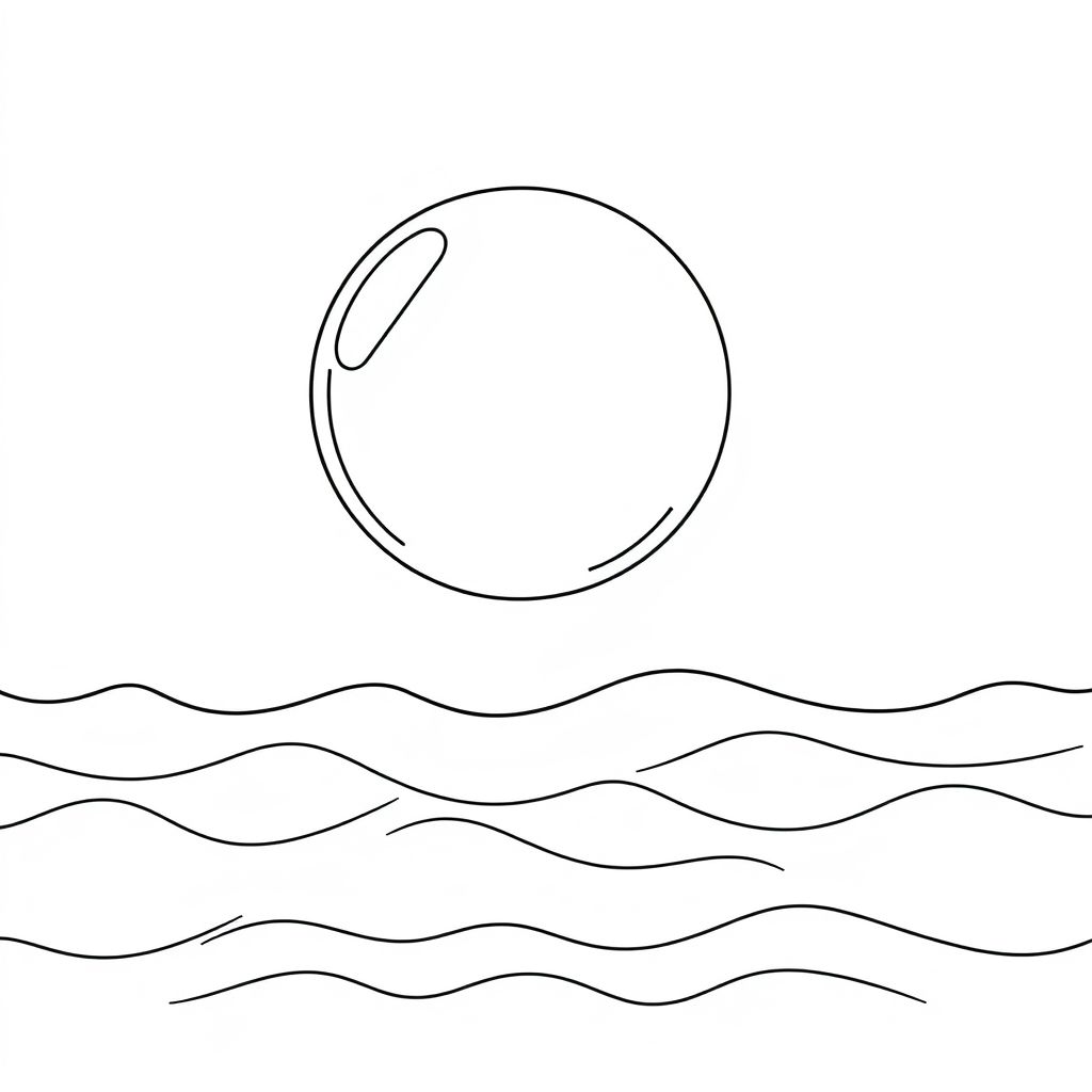 A bubble floating in the Ocean