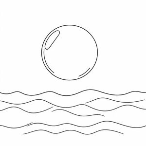 A bubble floating in the Ocean