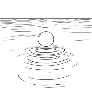 A BUBBLE floating on the Ocean in detailed style
