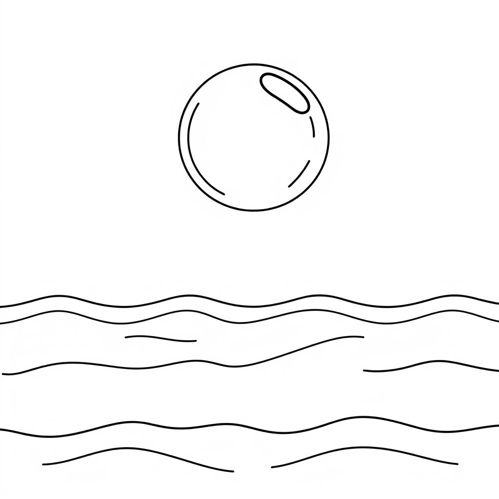A BUBBLE floating on the ocean