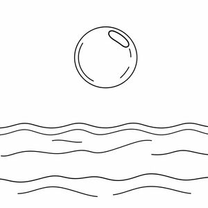 A BUBBLE floating on the ocean
