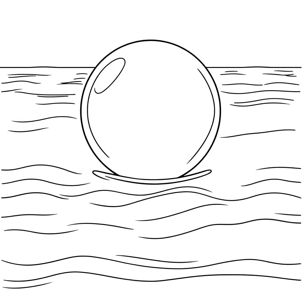 A BUBBLE floating on the ocean 