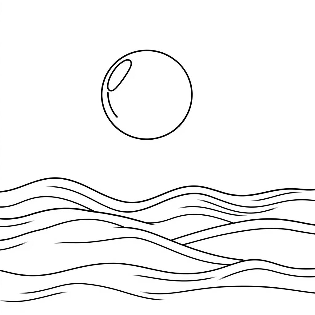 A BUBBLE floating on the ocean in detailed style