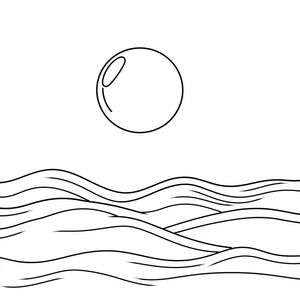 A BUBBLE floating on the ocean in detailed style