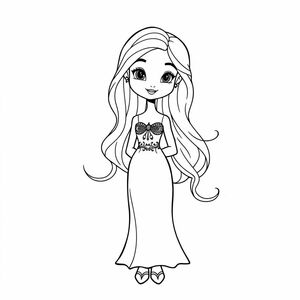 The long-haired female character with a delicate mirror and a magnificent body