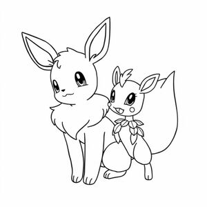 evee pokemon with sprigatito
